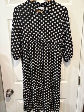 Rolla Coster Black and White Polka Dot Shirt Dress
